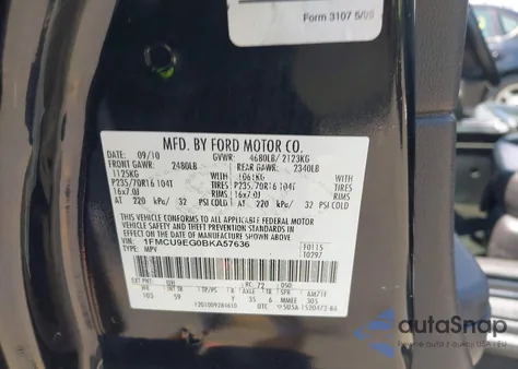 2011 Ford Escape Limited from USA, damaged, VIN 1FMCU9EG0BKA57636